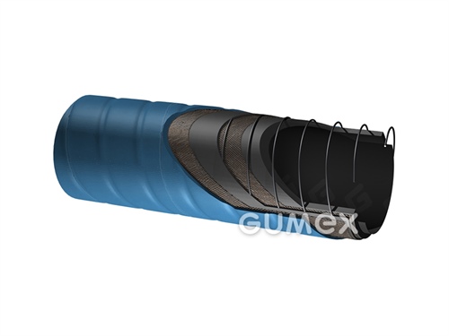 Tlakonasávacia hadica pre oleje a benzíny T6A6 AE, 51/63mm, 5bar/-1bar, NBR/CR, oceľová špirála, -54°C/+82°C, modrá
